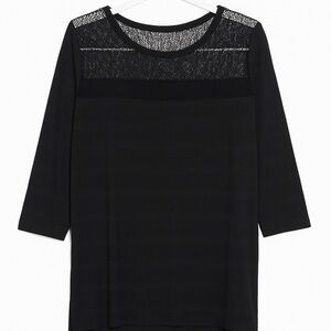 Sisley Black Long Sleeve Lace Top